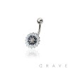 316L SURGICAL STEEL BUTTERLFY SUNFLOWER NON DANGLE BELLY BUTTON NAVEL RING 